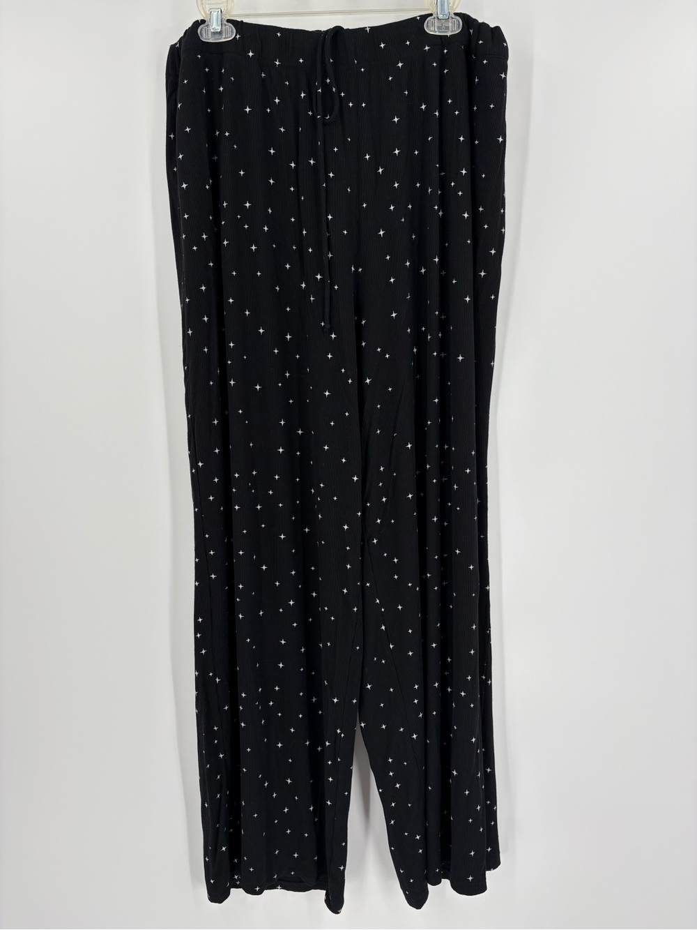 SKIMS Star Rib Modal Cotton Spandex Pajama Pants Onyx Sparkle Print Soft Plus 2X